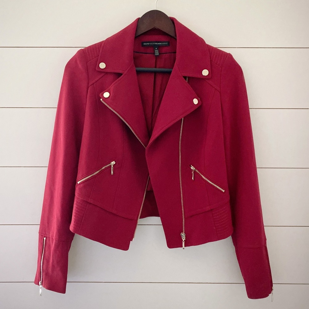 NWOT WHBM Red Moto Jacket